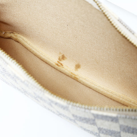 LOUIS VUITTON Azur Damier Pochette Accessoires 2008 Shoulder Bag white WS25014