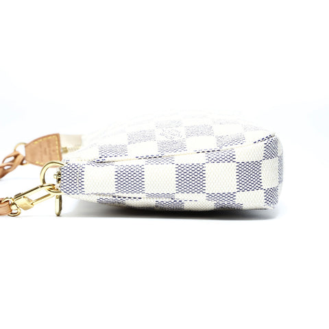 LOUIS VUITTON Azur Damier Pochette Accessoires 2008 Shoulder Bag white WS25014