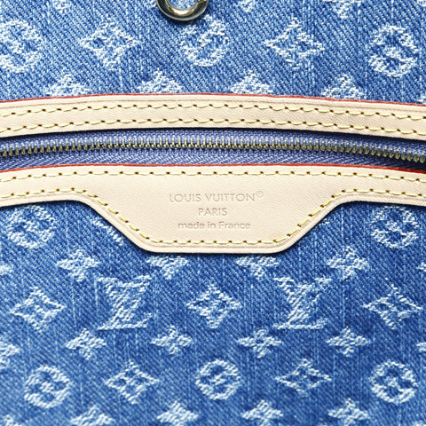 LOUIS VUITTON Neverfull MM Denim Monogram Tote Bag blue WS25018