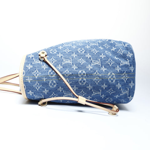 LOUIS VUITTON Neverfull MM Denim Monogram Tote Bag blue WS25018