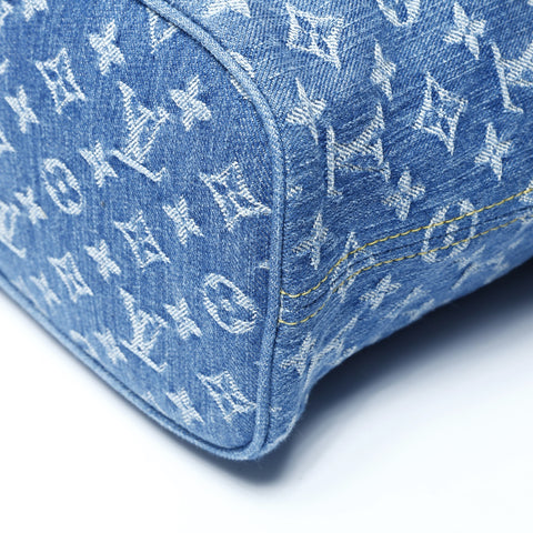 LOUIS VUITTON Neverfull MM Denim Monogram Tote Bag blue WS25018