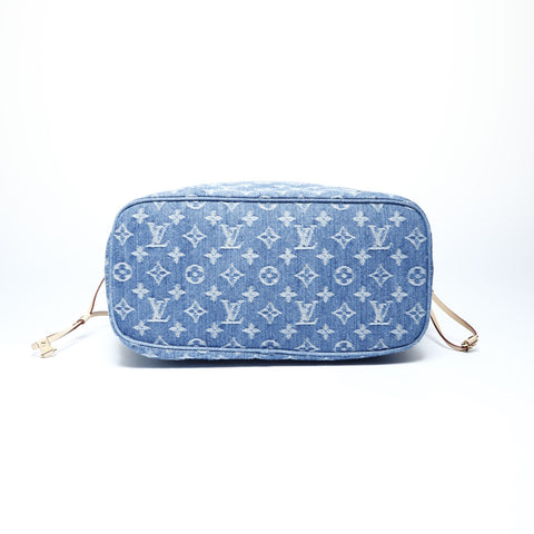 LOUIS VUITTON Neverfull MM Denim Monogram Tote Bag blue WS25018