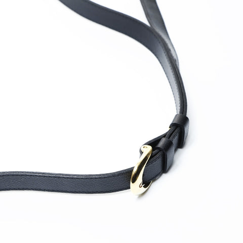 YVES SAINT LAURENT Leather Arabesque pattern Shoulder Bag black WS25023