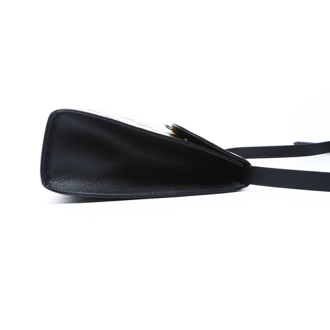 YVES SAINT LAURENT Leather Arabesque pattern Shoulder Bag black WS25023