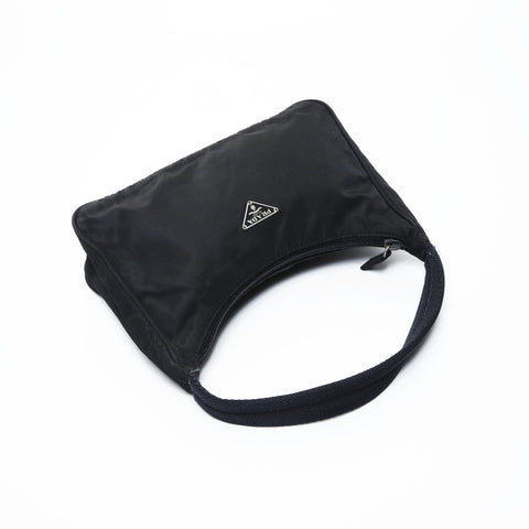 PRADA Nylon Hobo Handbag black WS25024
