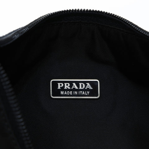 PRADA Nylon Hobo Handbag black WS25024