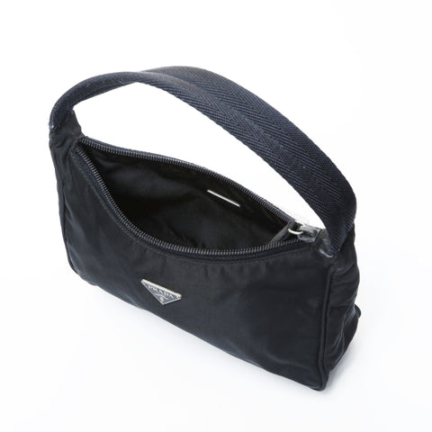 PRADA Nylon Hobo Handbag black WS25024
