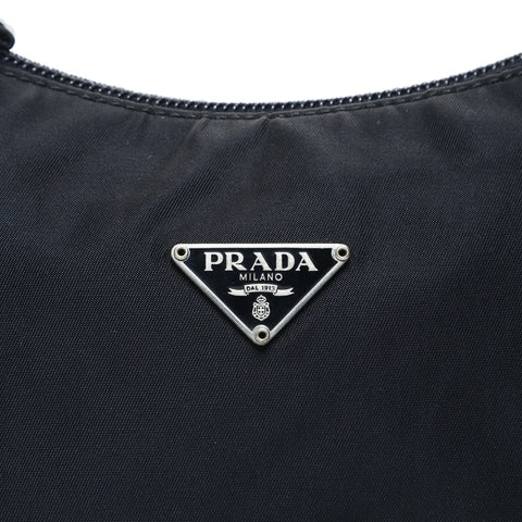 PRADA Nylon Hobo Handbag black WS25024