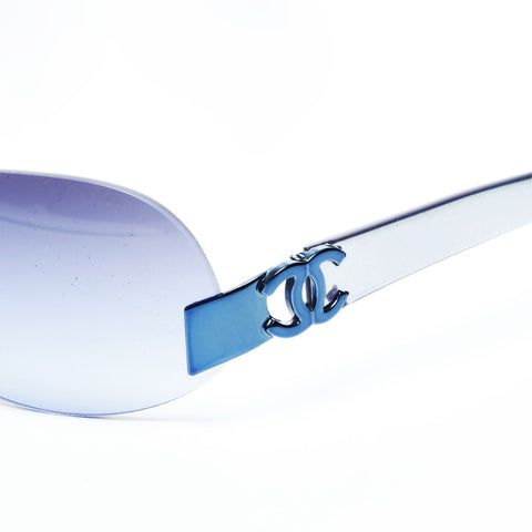 CHANEL Rimless Purple Lens COCO Mark sunglasses purple WS25025