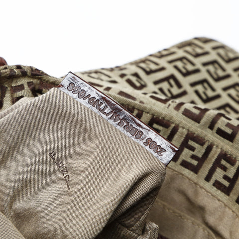 FENDI Zucchino canvas one belt Shoulder Bag Brown WS25028