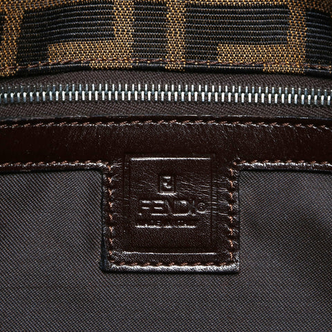 FENDI Mamma Baguette Zucca Canvas Shoulder Bag Brown WS25029