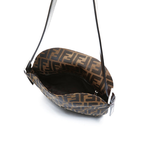 FENDI Mamma Baguette Zucca Canvas Shoulder Bag Brown WS25029