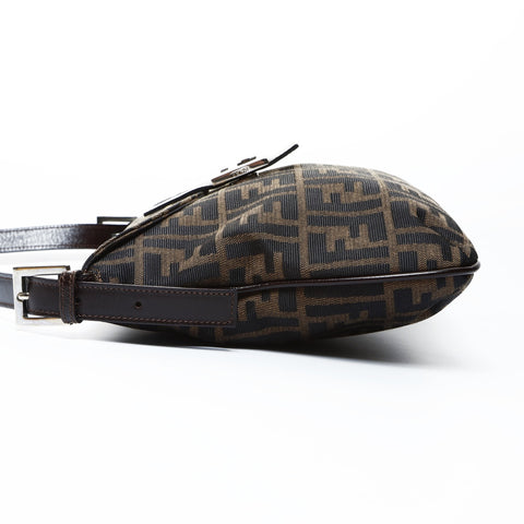 FENDI Mamma Baguette Zucca Canvas Shoulder Bag Brown WS25029