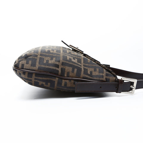 FENDI Mamma Baguette Zucca Canvas Shoulder Bag Brown WS25029