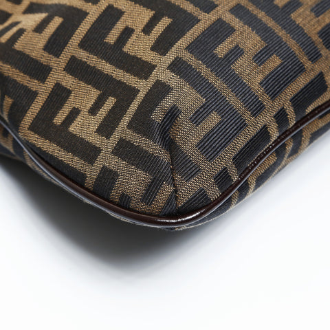FENDI Mamma Baguette Zucca Canvas Shoulder Bag Brown WS25029