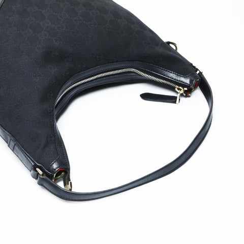 GUCCI GG canvas one belt with interlocking G Shoulder Bag black WS25031