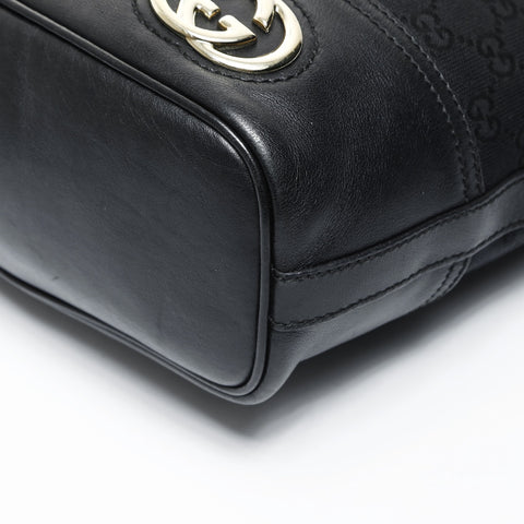 GUCCI GG canvas one belt with interlocking G Shoulder Bag black WS25031