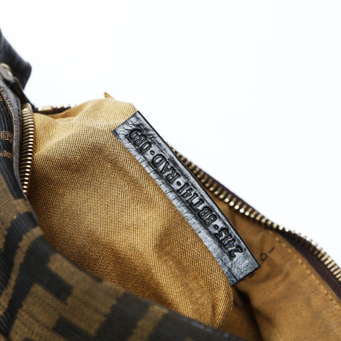 FENDI Sukka Canvas Shoulder Bag Brown WS25034