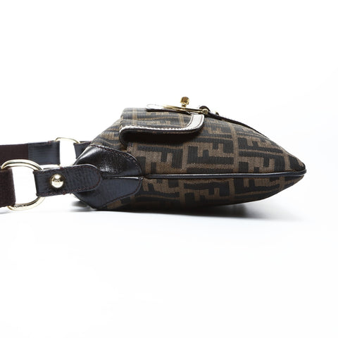 FENDI Sukka Canvas Shoulder Bag Brown WS25034