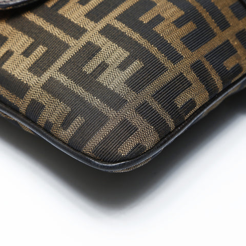 FENDI Sukka Canvas Shoulder Bag Brown WS25034