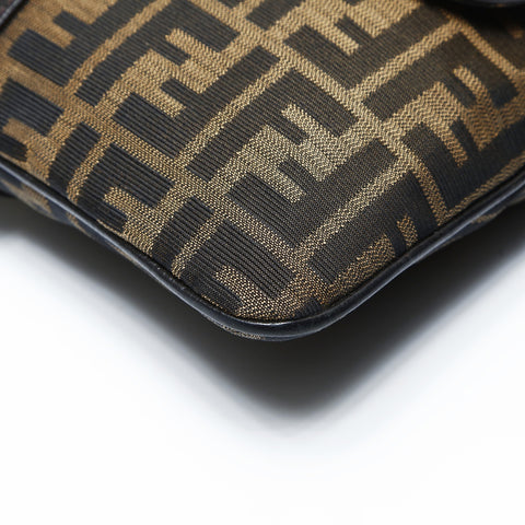 FENDI Sukka Canvas Shoulder Bag Brown WS25034