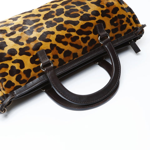 PRADA Harako Leopard Handbag Brown WS25039