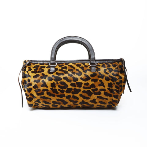 PRADA Harako Leopard Handbag Brown WS25039