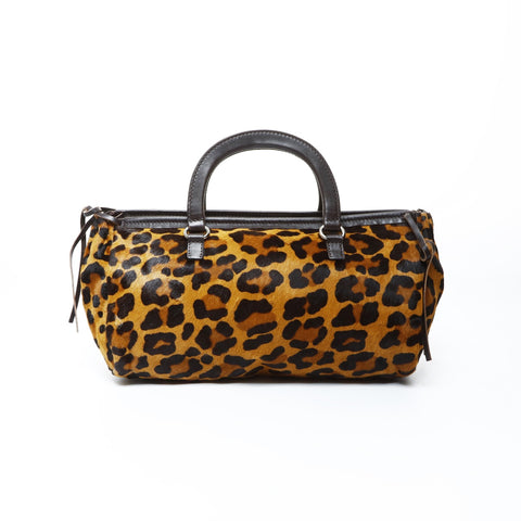 PRADA Harako Leopard Handbag Brown WS25039