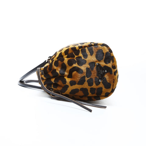 PRADA Harako Leopard Handbag Brown WS25039