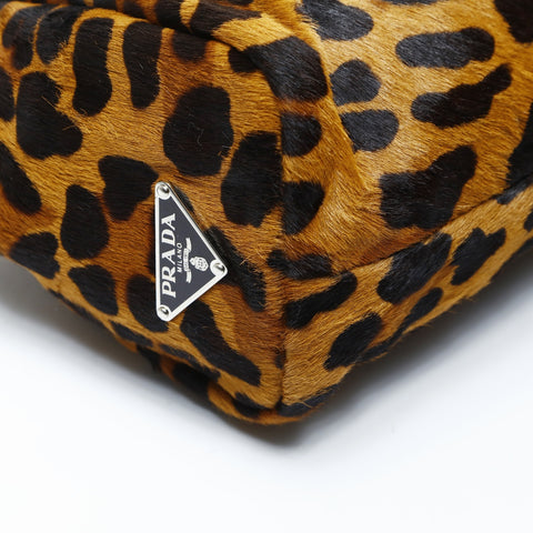 PRADA Harako Leopard Handbag Brown WS25039