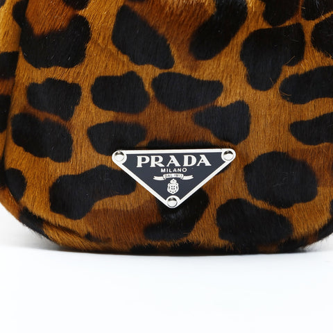 PRADA Harako Leopard Handbag Brown WS25039