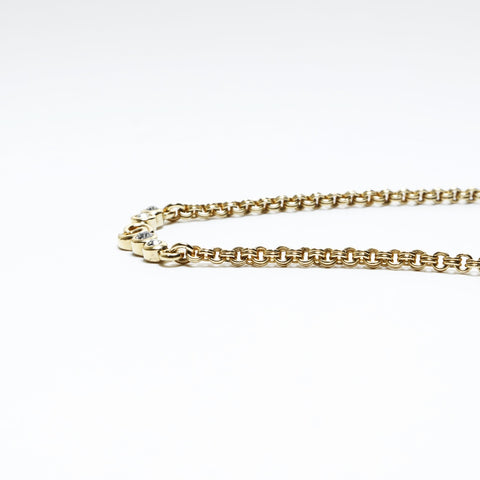 Christian Dior CD logo rhinestone Necklace gold WS25042