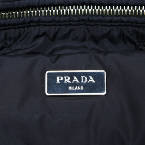 PRADA Tessuto Bomber Nylon Padded 2-Way Handbag black WS25043