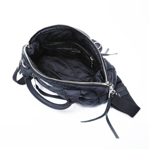 PRADA Tessuto Bomber Nylon Padded 2-Way Handbag black WS25043