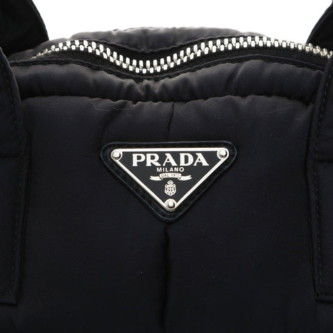 PRADA Tessuto Bomber Nylon Padded 2-Way Handbag black WS25043