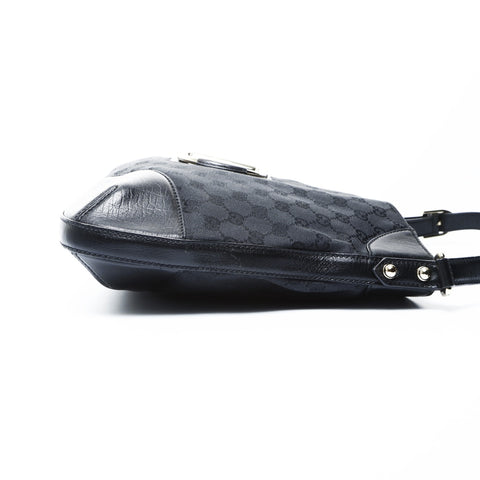 GUCCI GG canvas horsebit Shoulder Bag black WS25044