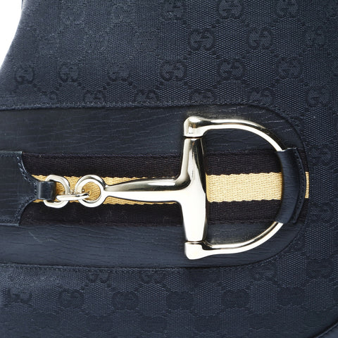 GUCCI GG canvas horsebit Shoulder Bag black WS25044