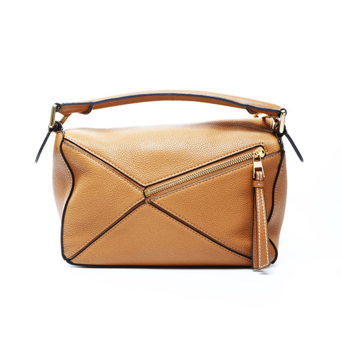 LOEWE Puzzle Small Leather 2way Handbag Brown WS25045