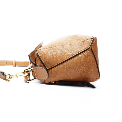 LOEWE Puzzle Small Leather 2way Handbag Brown WS25045