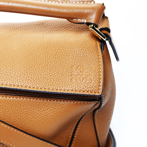 LOEWE Puzzle Small Leather 2way Handbag Brown WS25045