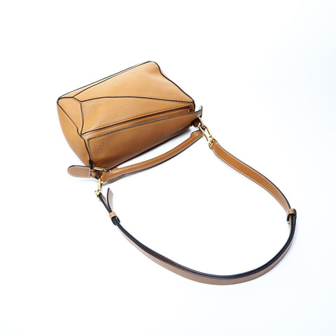 LOEWE Puzzle Small Leather 2way Handbag Brown WS25045