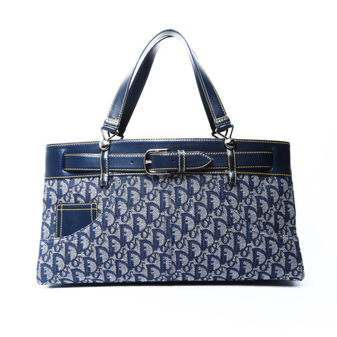 Christian Dior Trotter Canvas Handbag Navy WS25046