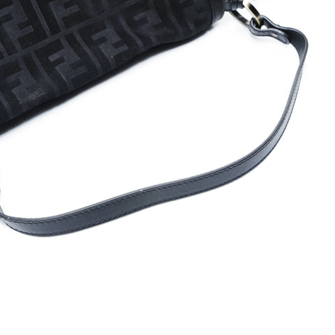 FENDI Zucca suede one belt Shoulder Bag black WS25047