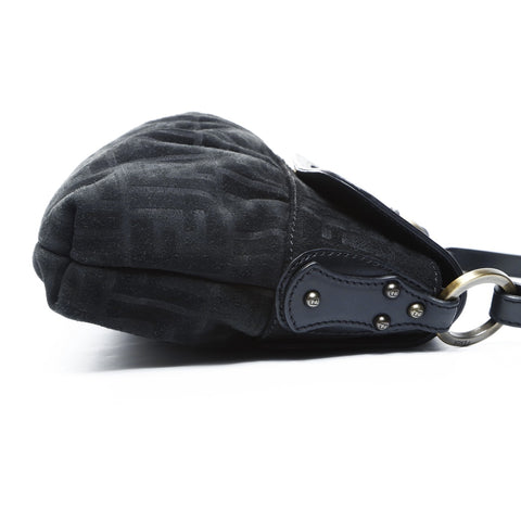 FENDI Zucca suede one belt Shoulder Bag black WS25047