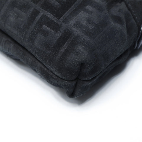 FENDI Zucca suede one belt Shoulder Bag black WS25047