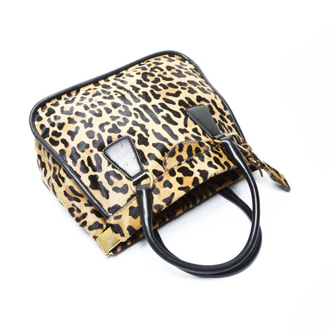 PRADA Harako Leopard 2way Handbag Brown WS25049