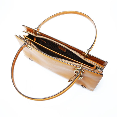 Christian Dior Lady Dior Leather Charm Shoulder Bag Brown WS25051