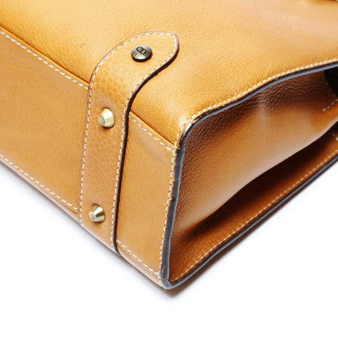 Christian Dior Lady Dior Leather Charm Shoulder Bag Brown WS25051