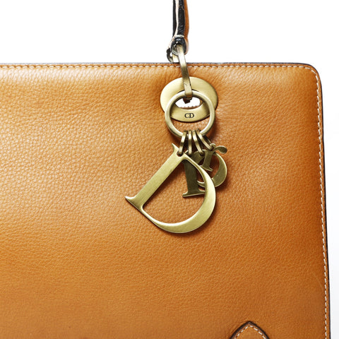 Christian Dior Lady Dior Leather Charm Shoulder Bag Brown WS25051