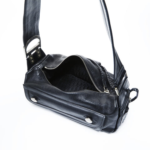 Christian Dior Leather one belt flight on Shoulder Bag black WS25054